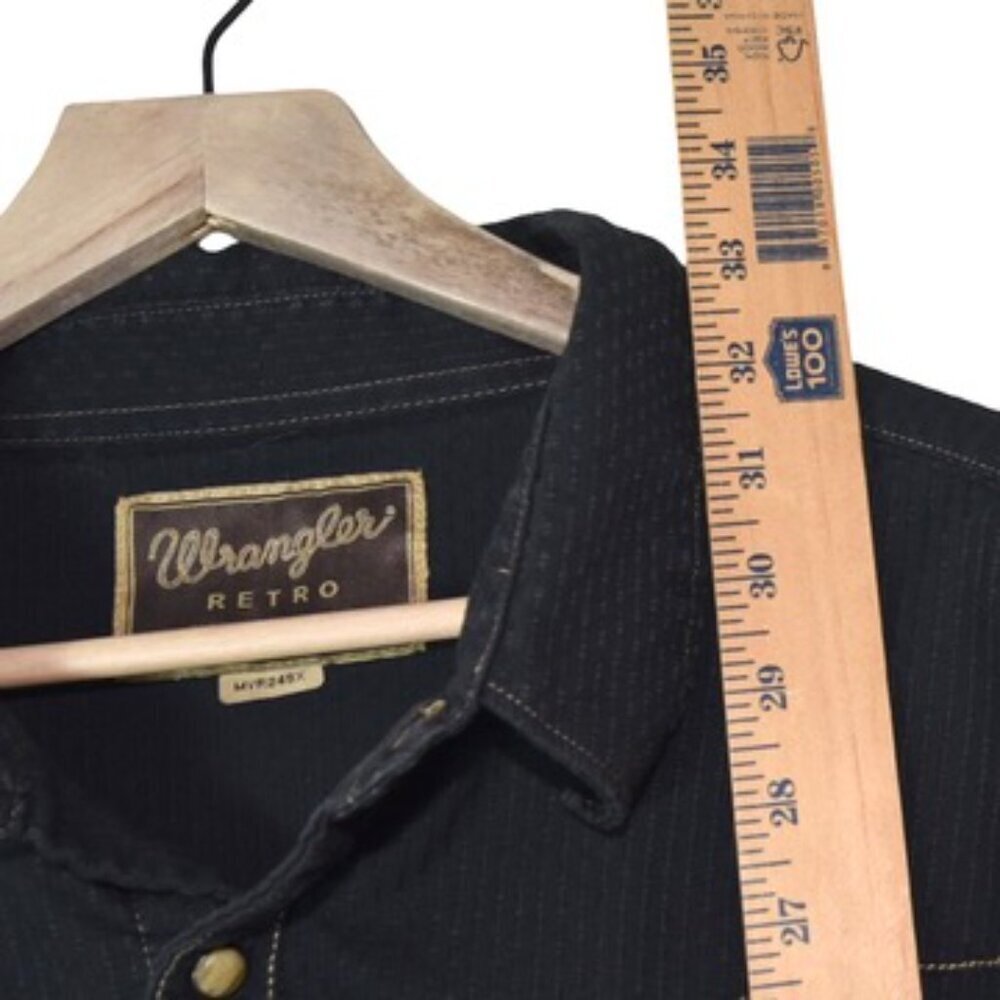 Wrangler Retro Western Shirt Size XXL 100% Cotton Black Pearl Snaps - Picture 6 of 8